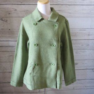 Eileen Fisher Wool Blend Long Sleeve Sweater Jacket - Size Medium